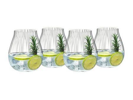 Riedel Gin Set (Set of 4) of the space-saving glass collection O wine tumbler attracts attention through its stemless design. This set is ideal for everyday use and for every occasion. It is fun, feels good to hold, looks trendy and it works! - 5414 67 Fashion