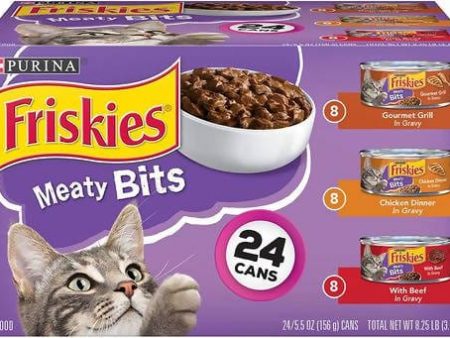 Friskies. Canned cat food: 24 Pack 16 lb 156 g   Friskies   924838  Purina Friskies - Adult Meal Set, Wet Cat, Assorted Pack - (24) 5.5 oz Boxes Online Hot Sale