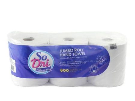 So Dri Institutional Hand Towel Paper 3 rolls  183 m  Single Ply - 371862 Online now