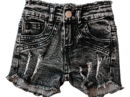 Black Acid Washed Cut Offs Online now