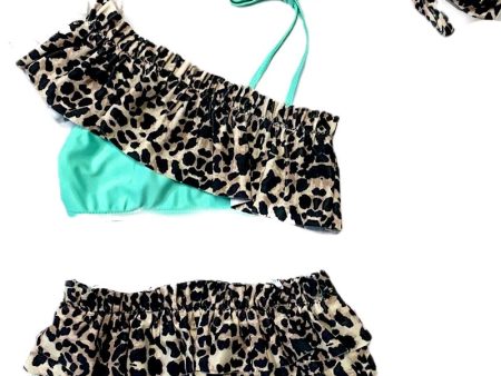 Leopard Ruffle Swim Set For Cheap