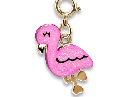 Gold Glitter Flamingo Charm Online