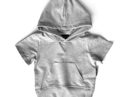 Short Sleeve Hoodie- Grey Supply