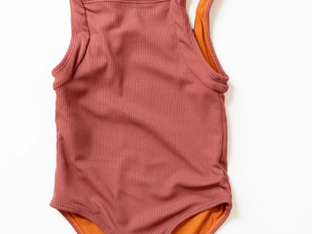 Ribbed One Piece In Sandstone Red Online Sale